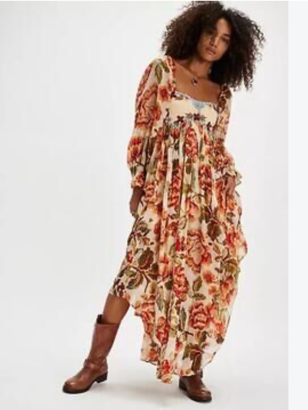 Free People Timeless Tapestry Floral Tiered Maxi Dress